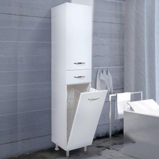 Пенал напольный Onika Модерн 402606 с бельевой корзиной 26 см белый